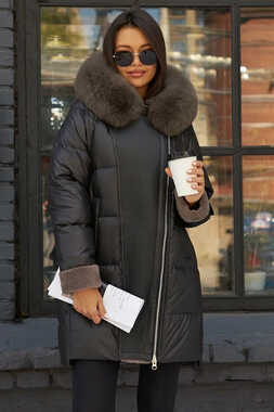 Модный пуховик с капюшоном Btn Button