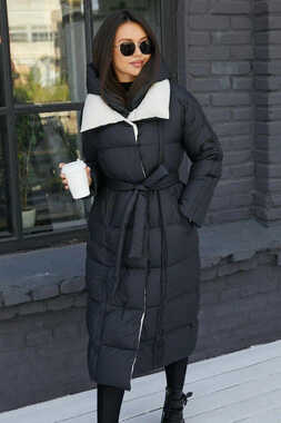 Модный пуховик одеяло Vivilona с большим капюшоном