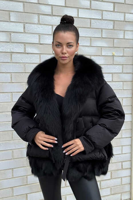 Теплый пуховик Вивилона оверсайз без капюшона