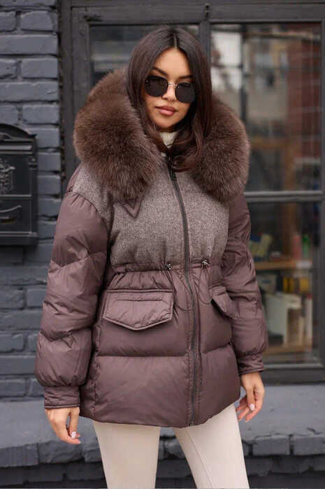 Модный пуховик Bogerner комбинированный