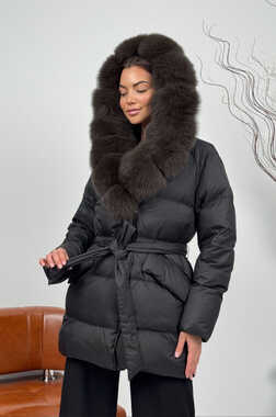 Пуховик Vivilona с мехом песца укороченный