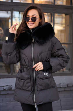 Женский пуховик с мехом енота Pang Million