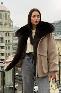 Пуховик кашемировый Tannossto с песцом