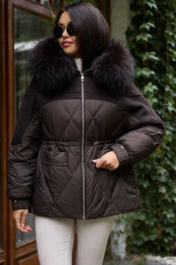 Зимний пуховик Btn Button с песцом и отложным воротником