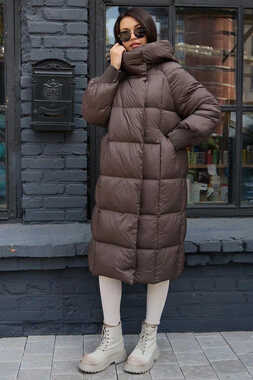 Коричневый пуховик оверсайз Vivilona